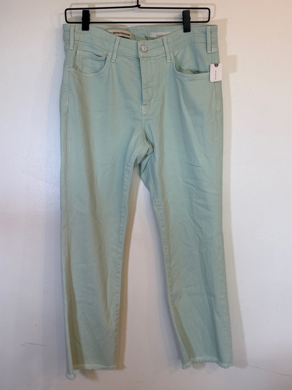 Anthropologie Pilcro and the Letterpress Script High Rise Mint Green Jeans Sz 30